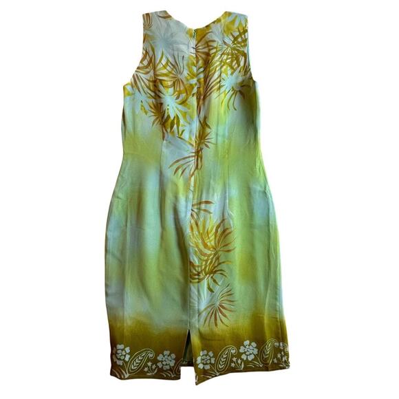 Donna Morgan Green Palms Sheath Dress Sheer Jeweled Silk Sleeveless Mob Wife 8 - Picture 7 of 16